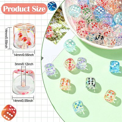 UV Plating Transparent Acrylic Beads MACR-CJC0004-32-1-1