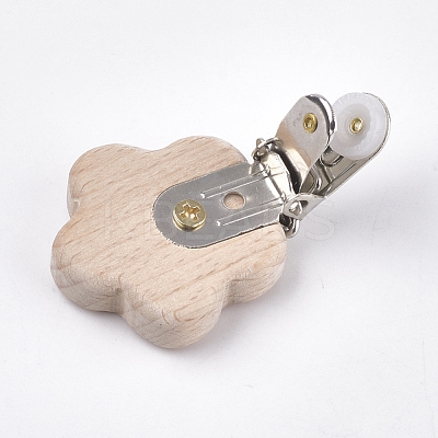 Beech Wood Baby Pacifier Holder Clips WOOD-T015-12-1