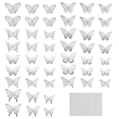 96Pcs 8 Styles PET 3D Butterfly Wall Stickers DIY-TA0013-12B-1