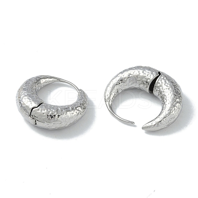 Texture Rings Brass Hoop Earrings for Women EJEW-H006-06B-P-1