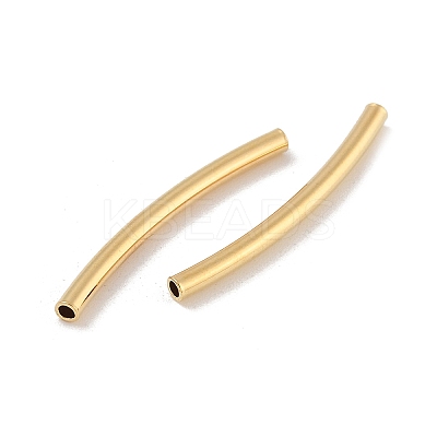 Brass Curved Tube Beads KK-H503-04G-01-1