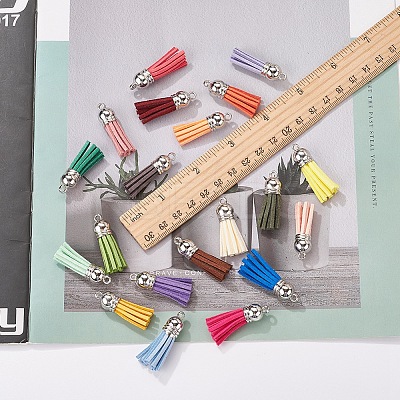 120Pcs 30 Colors  Faux Suede Tassel Pendant Decorations FIND-YW0001-14P-1