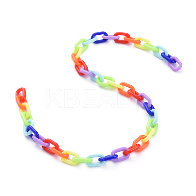 Handmade Opaque Acrylic Cable Chains AJEW-JB00672-1