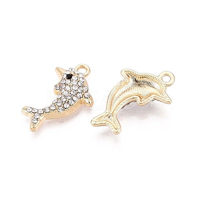 Rack Plating Alloy Rhinestone Pendants PALLOY-T091-23M-G-1
