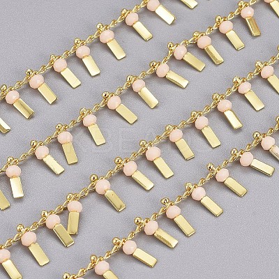 3.28 Feet Handmade Glass Beaded Chains X-CHC-I029-09D-1