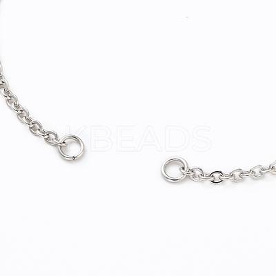 Tarnish Resistant 304 Stainless Steel Cable Chain Bracelet Making AJEW-JB00782-01-1
