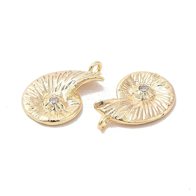Brass Micro Pave Clear Cubic Zirconia Pendants KK-G447-09G-1