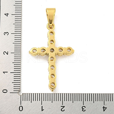 Ion Plating(IP) 304 Stainless Steel Cubic Zirconia Pendants STAS-C102-01B-G-1