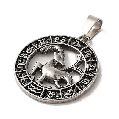 304 Stainless Steel Pendants STAS-C084-01L-AS-1