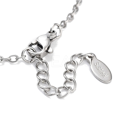 201 Stainless Steel Cross & Rectangle with Word Love Link Bracelets BJEW-B090-01B-07-1