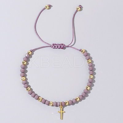 Bohemian Style Glass Braided Bead Bracelets for Women WV4296-10-1
