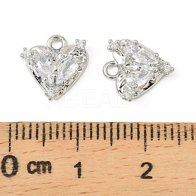 Brass Micro Pave Cubic Zirconia Charms KK-C107-14B-P-1