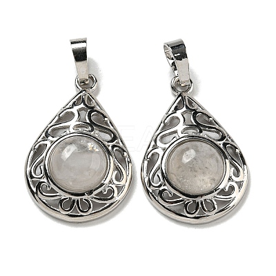 Natural Quartz Crystal Rock Crystal Pendants G-Q158-05P-14-1