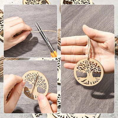 20Pcs Undyed Natural Wooden Big Pendants WOOD-YW0001-69-1