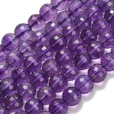 Natural Amethyst Beads Strands G-H329-D01-8mm-B-1