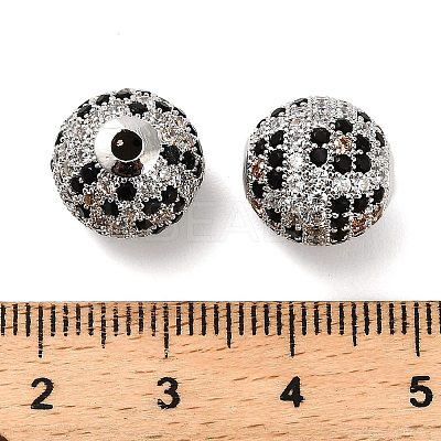 Brass Micro Pave Cubic Zirconia Beads KK-L229-024P-1
