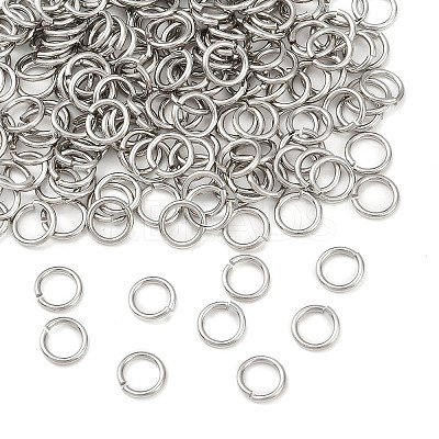 Tarnish Resistant 304 Stainless Steel Open Jump Rings STAS-N015-04-6x0.9mm-1