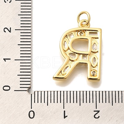 Brass Micro Pave Clear Cubic Zirconia Pendants KK-G521-01G-R-1