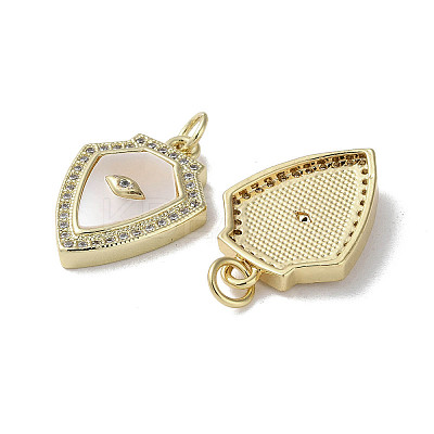 Brass Micro Pave Cubic Zirconia Pendants KK-G485-23B-G-1