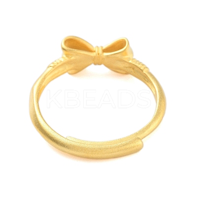 Bowknot Brass Adjustable Rings for Women RJEW-L120-016G-02-1