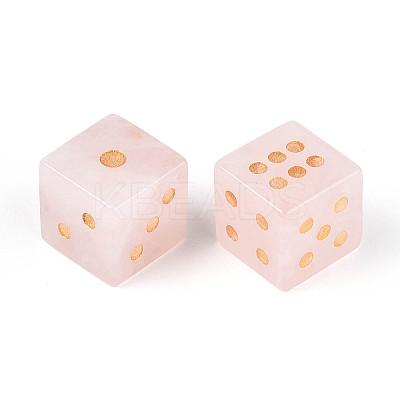 Natural Rose Quartz Carved Cube Dice T144-07E-1