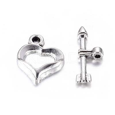 Tibetan Style Heart Toggle Clasps LF1109Y-1
