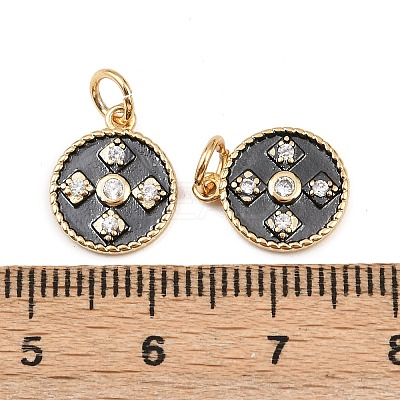 Brass Cubic Zirconia Charms KK-L251-46GB-B-1