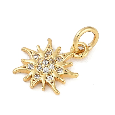 Rack Plating Brass Micro Pave Cubic Zirconia Pendants KK-H509-21G-01-1