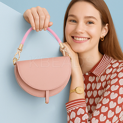 Imitation Leather Braided Round Cord Bag Handles with Zinc Alloy Clasps FIND-WH0126-941B-02-1