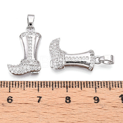 Brass Micro Pave Cubic Zirconia Pendants KK-N254-239P-1