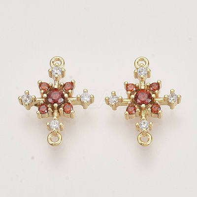 Brass Cubic Zirconia Links connectors X-KK-N216-26B-1