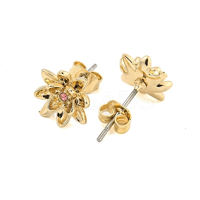 Brass Micro Pave Cubic Zirconia Ear Studs EJEW-P283-01G-07-1