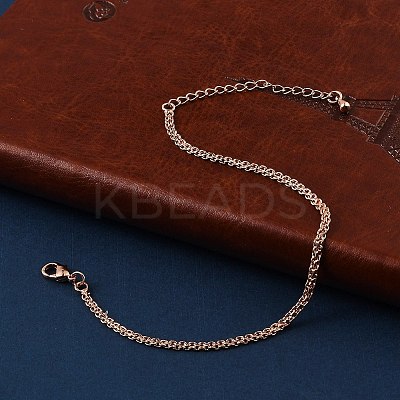 Brass Rope Chain Bracelets for Women BJEW-G735-08RG-1