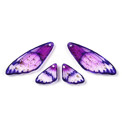 Transparent Resin Wing Earrings Pendants FIND-TAC0006-59A-1