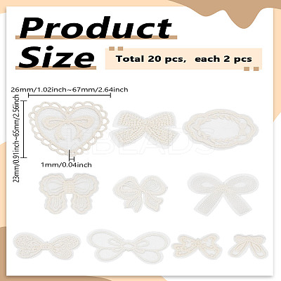 20Pcs 10 Styles Computerized Embroidery Cloth Iron on/Sew on Patches DIY-LP0003-54-1