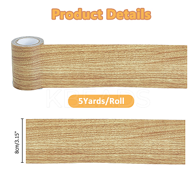 PE Imitation Wood Grain Adhesive Tape AJEW-WH0270-222I-1