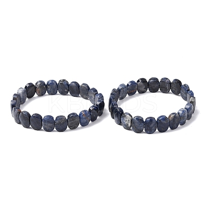 Natural Sodalite Faceted Beaded Stretch Bracelets for Women BJEW-K251-07C-1