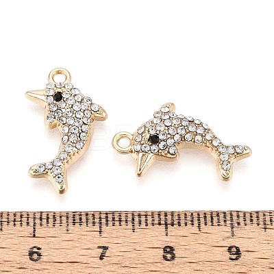 Rack Plating Alloy Rhinestone Pendants PALLOY-T091-23A-G-1