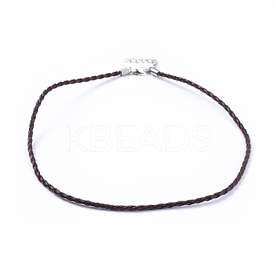Trendy Braided Imitation Leather Necklace Making NJEW-S105-002-1