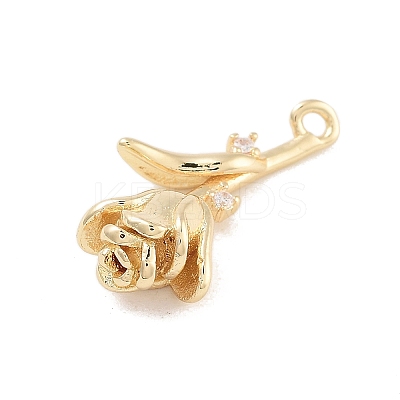 Brass Pave Clear Cubic Zirconia Pendants KK-Z061-12G-1