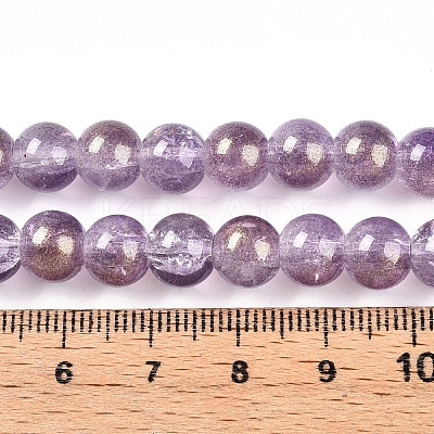 Transparent Crackle Glass Bead Strands X-GLAA-T025-8mm-02E-1