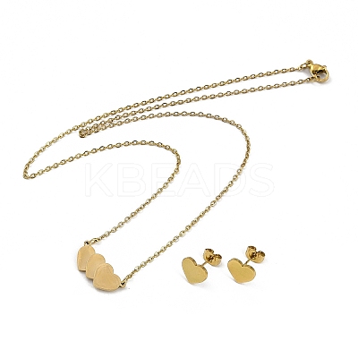 Vacuum Plating 304 & PVD Vacuum Plating 201 Stainless Steel Jewelry Sets SJEW-F146-01G-1