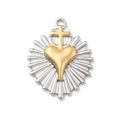304 Stainless Steel Pendants STAS-A126-03G-GP-1