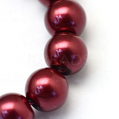 Baking Paint Pearlized Glass Pearl Round Bead Strands X-HY-Q003-6mm-39-1