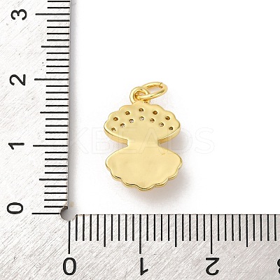 Brass Micro Pave Cubic Zirconia Pendants KK-I276-08G-1