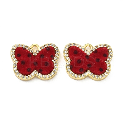 Brass Micro Pave Cubic Zirconia Pendants KK-C158-03D-G-1