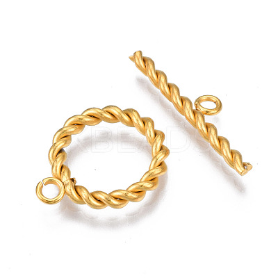 201 Stainless Steel Toggle Clasps STAS-N087-34G-1