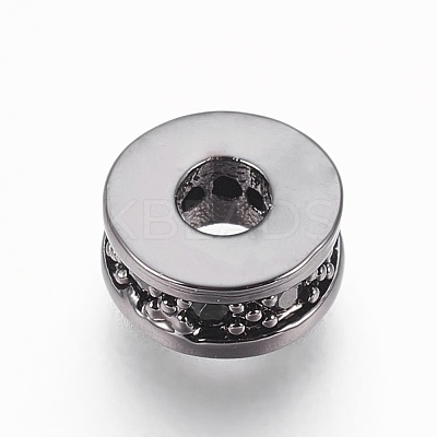 Brass Micro Pave Cubic Zirconia Beads ZIRC-F088-037B-1