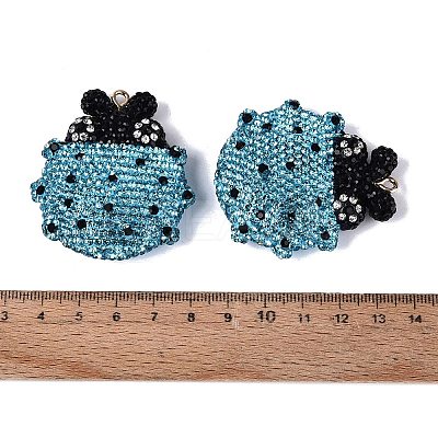 Handmade Polymer Clay & Rhinestone Big Pendants FIND-Q123-01D-1