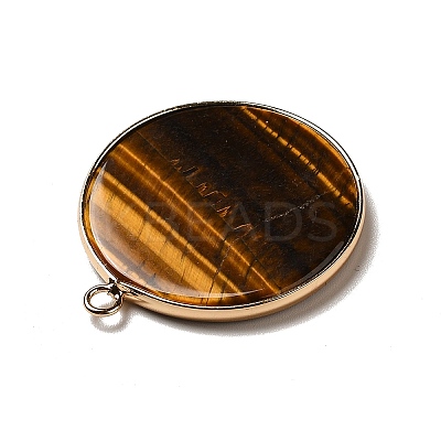 Natural Tiger Eye Pendants G-A213-01G-09-1